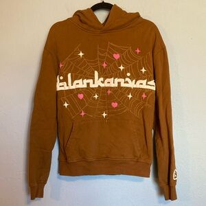 Blankanvas Unisex Size M Brown BK 777 Hoodie Sweatshirt Pink Puff Paint Sold Out